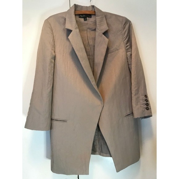 Elizabeth & James Relaxed Fit Long Casual Single Buckle Blazer Jacket Sz 6 - Picture 1 of 9